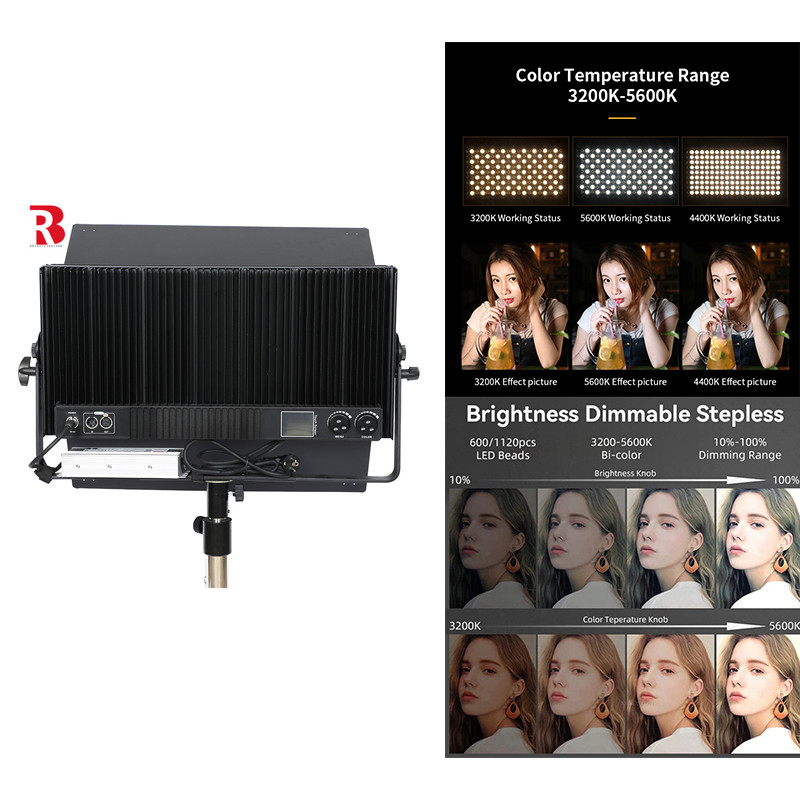 300W RGBYW Full Color LED Studio Stage Light DMX LED Soft Panel Light สําหรับการแสดง