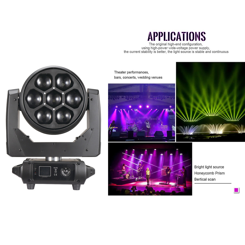 LED หัวเคลื่อนไหวภายใน บีอีสเตจ 7pcs 40W 4-In-1 Zoom Beam Light สําหรับงาน