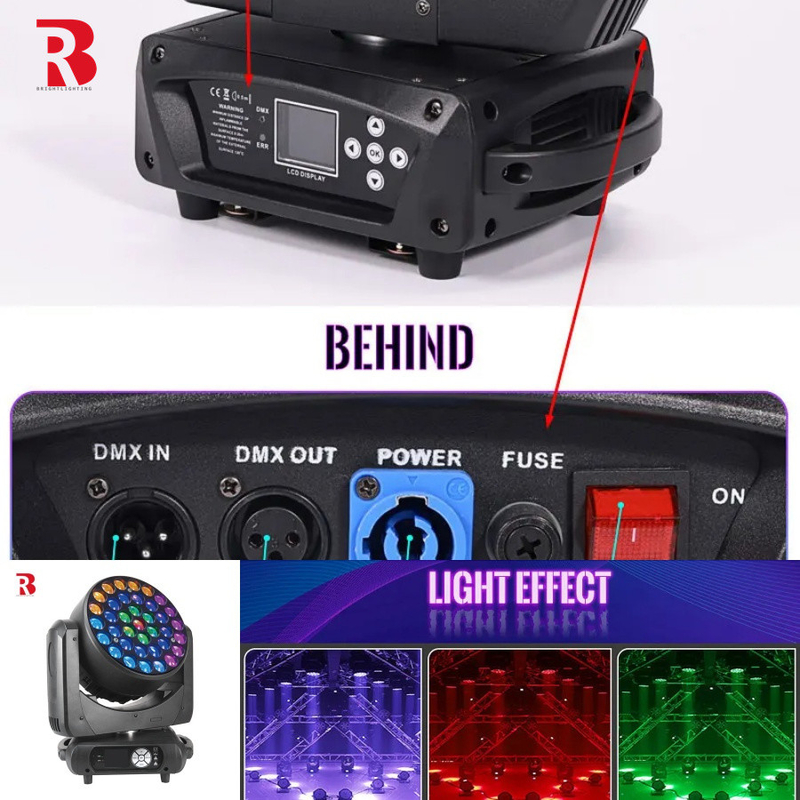 การควบคุมแสงเต็ม RGBW 4in1 LED ไฟหัวเคลื่อนที่สําหรับการแสดงดนตรี