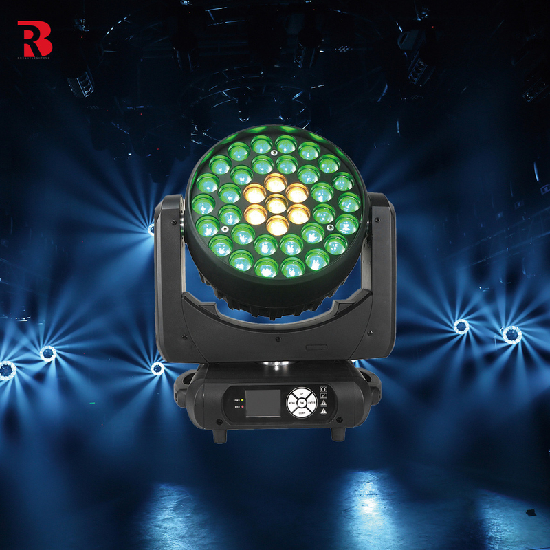 37*15W LED RGBW Infinite Mixure LCD LED Moving Head Light สําหรับโบสถ์ดิสโก้