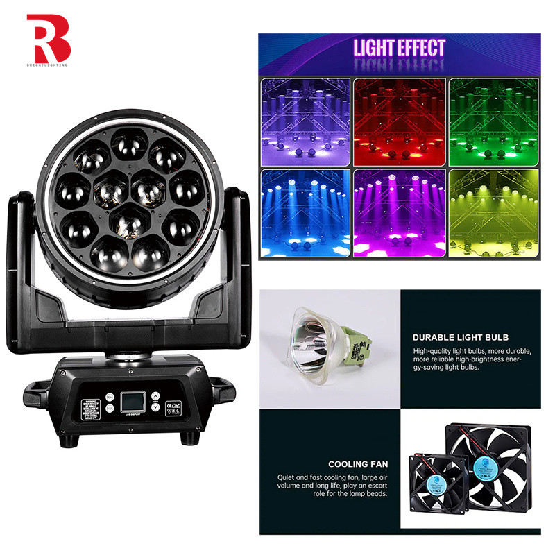 4-in-1 LED beeye หัวเคลื่อนที่ ไฟ CTO การปรับผสมสี ดันสตอร์คอนเสิร์ต แสงบรรยากาศ