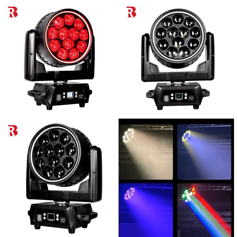 อุปกรณ์การส่องแสงเวที ความสว่างสูง มุมใหญ่ Zoom RGBW LED Moving Head Wash Light
