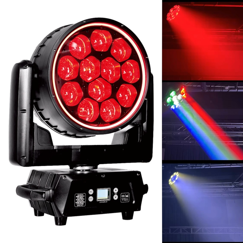 อุปกรณ์การส่องแสงเวที ความสว่างสูง มุมใหญ่ Zoom RGBW LED Moving Head Wash Light