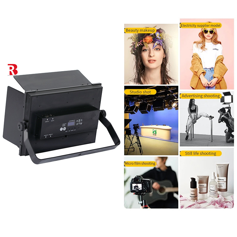 DMX512 3CH Bi-color 100V 240V stage light Cool White LED Video Soft Light แสงที่ใช้ในเวที