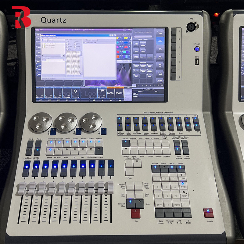 ระดับการแสดง DMX512 เครื่องควบคุมแสง QUARTZ พร้อมจอ 14.1 นิ้ว